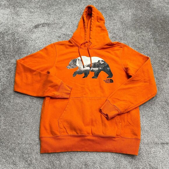 The North Face Other - The North Face Hoodie Sweatshirt Mens Small Orange Fleece Casual Graphic Outdoor